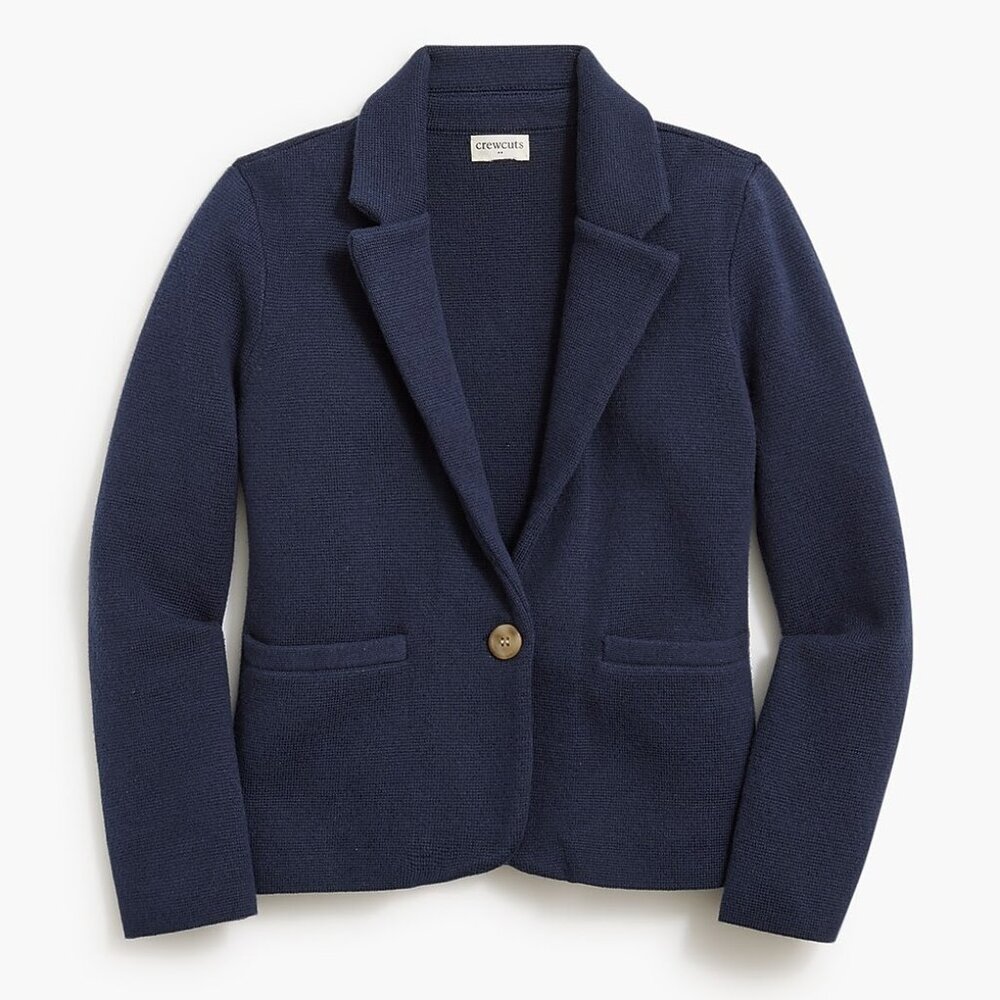 J. Crew Factory Blue Girls' sweater-blazer, size S (6-7)